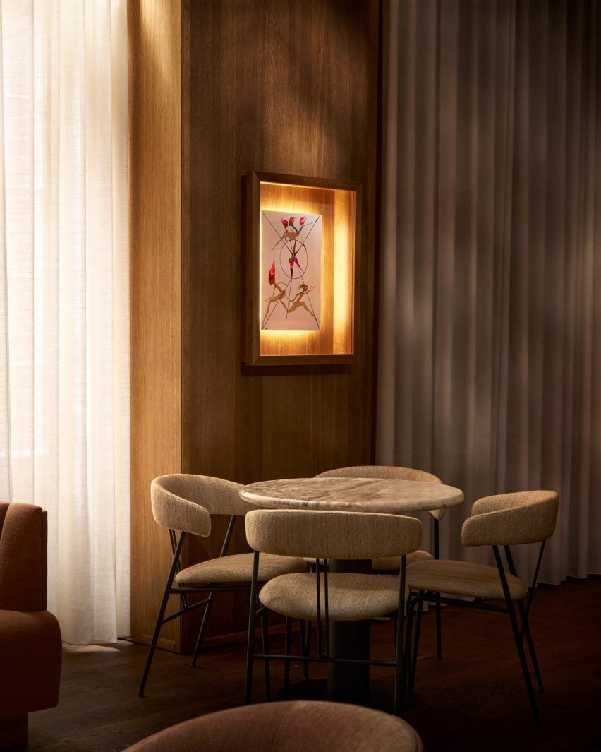 Smoked-oak wood panels next to window